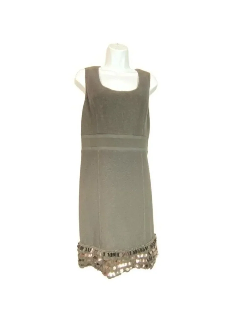 Tory Burch A-Line Wool Dress With Large Sequin Hem Detail Size Large